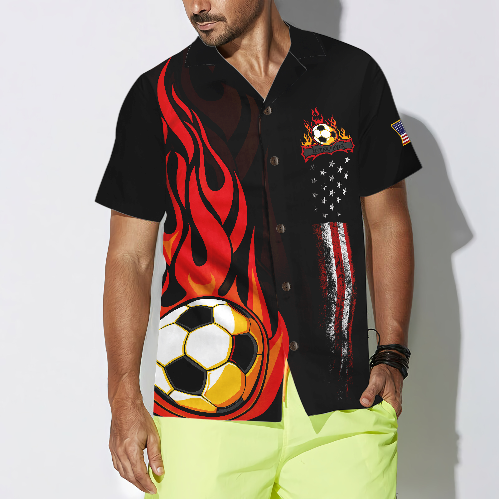 Soccer Flame Hawaiian Shirt - Hyperfavor