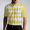Yes I Do Have A Retirement Plan I Plan On Bowling Polo Shirt, Yellow Argyle Pattern Shirt, Gift For Bowlers - Hyperfavor