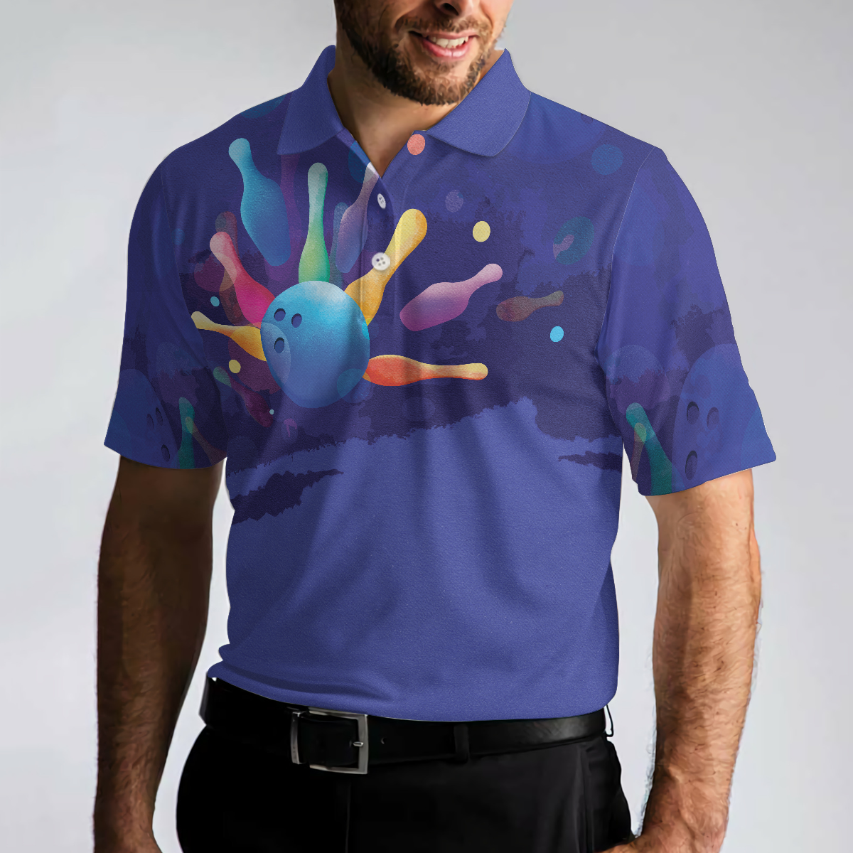 This is how I roll Mens Blue Bowling Polo Shirt - Hyperfavor