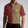 Maroon Color And Golden Lines Golf Polo Shirt - Hyperfavor