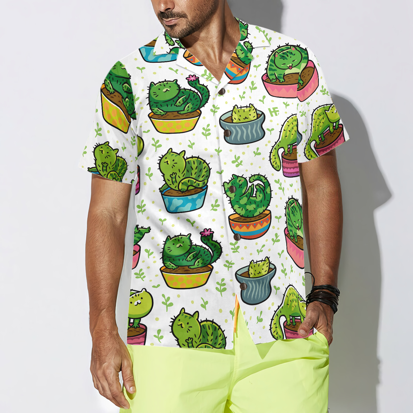 Cactus Cats Hawaiian Shirt - Hyperfavor