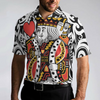 Poker King Of Heart Short Sleeve Polo Shirt, Playing Card Polo Shirt, Best Poker Shirt For Men - Hyperfavor