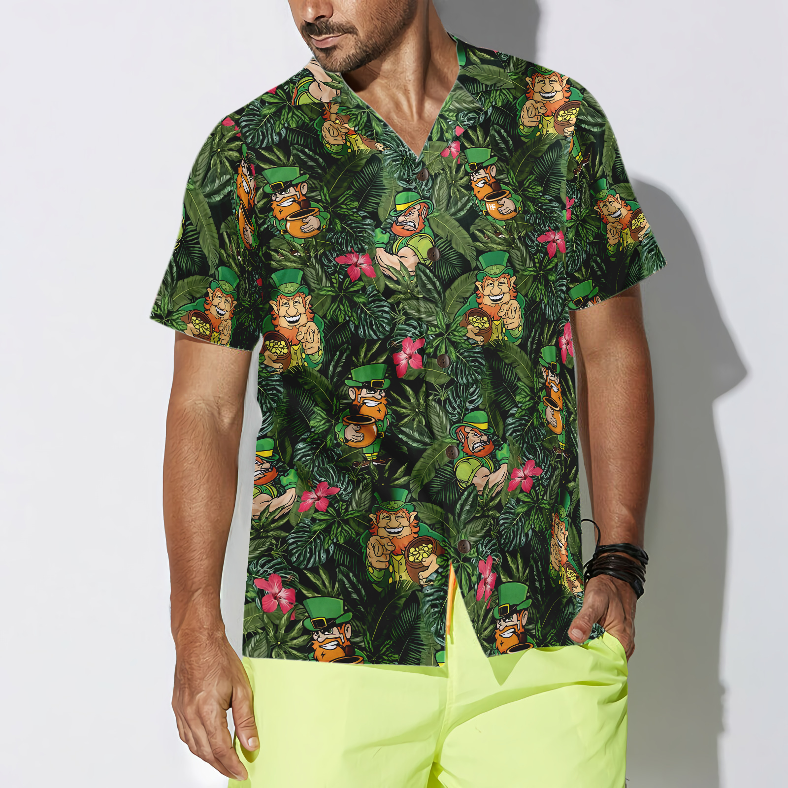 Irish Leprechaun Tropical Hawaiian Shirt - Hyperfavor