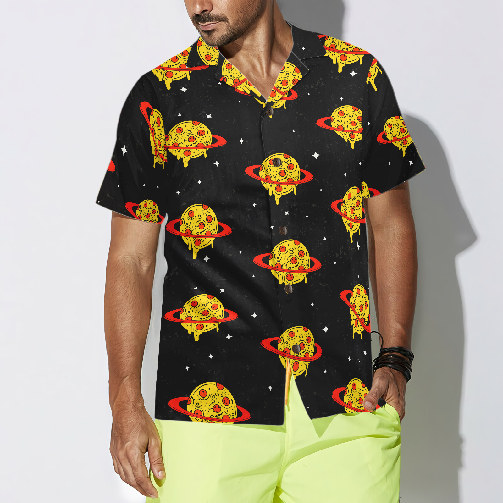 Pizza Planets Shirt For Men Hawaiian Shirt - Hyperfavor