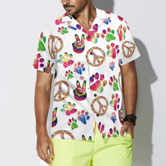 Peace Love Dog Hawaiian Seamless Hawaiian Shirt - Hyperfavor