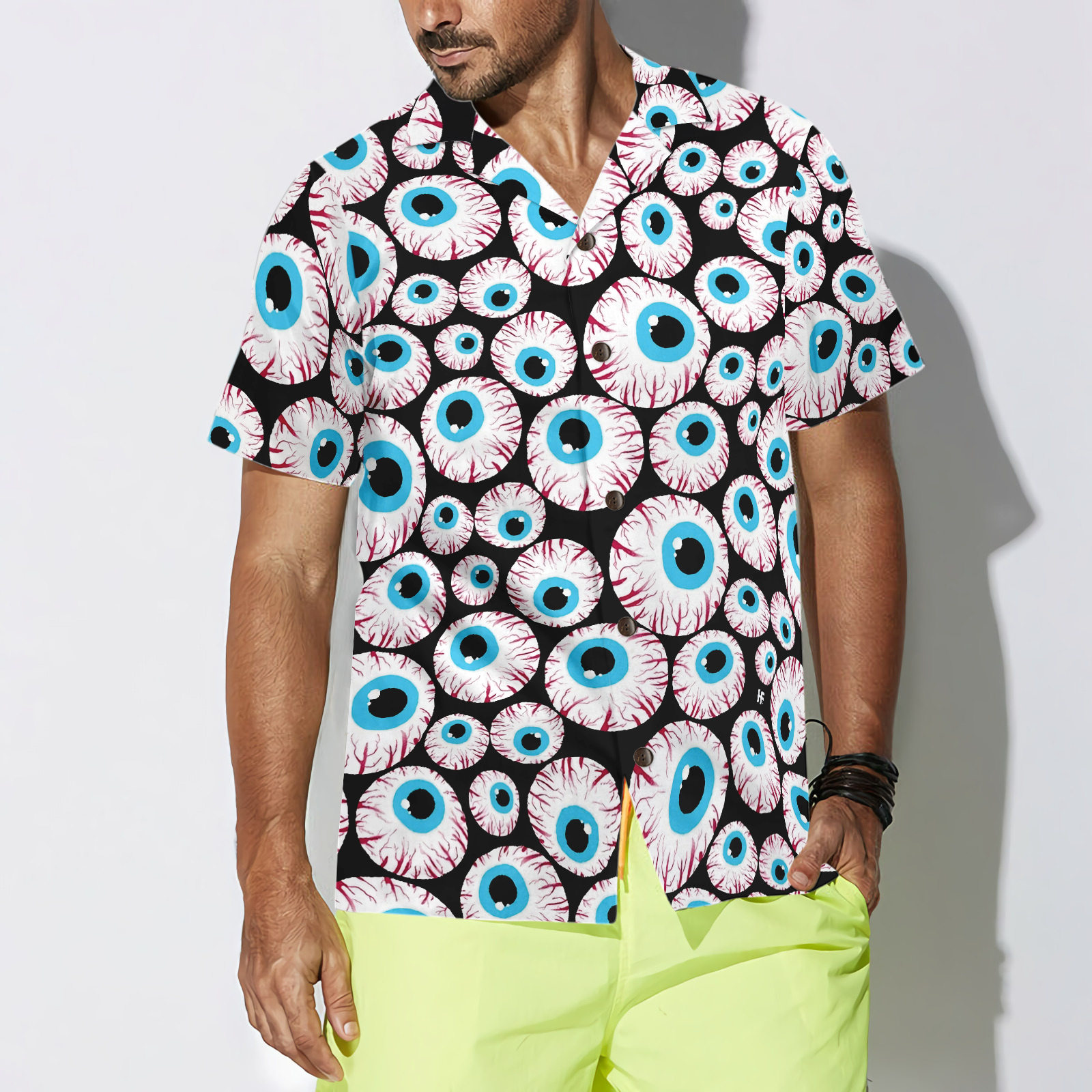 Halloween Creepy Eyeballs Hawaiian Shirt - Hyperfavor