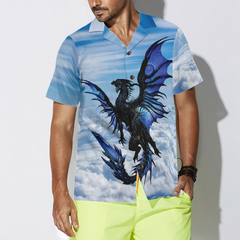 Blue Dragon On Blue Sky Hawaiian Shirt - Hyperfavor