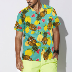 Skull With Sunglasses Hawaiian Shirt - Hyperfavor