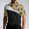 Just A Man Who Loves Golf & Beer Polo Shirt, Argyle Pattern Polo Style Golfing Shirt For Men, Best Drinking Golf Shirt - Hyperfavor