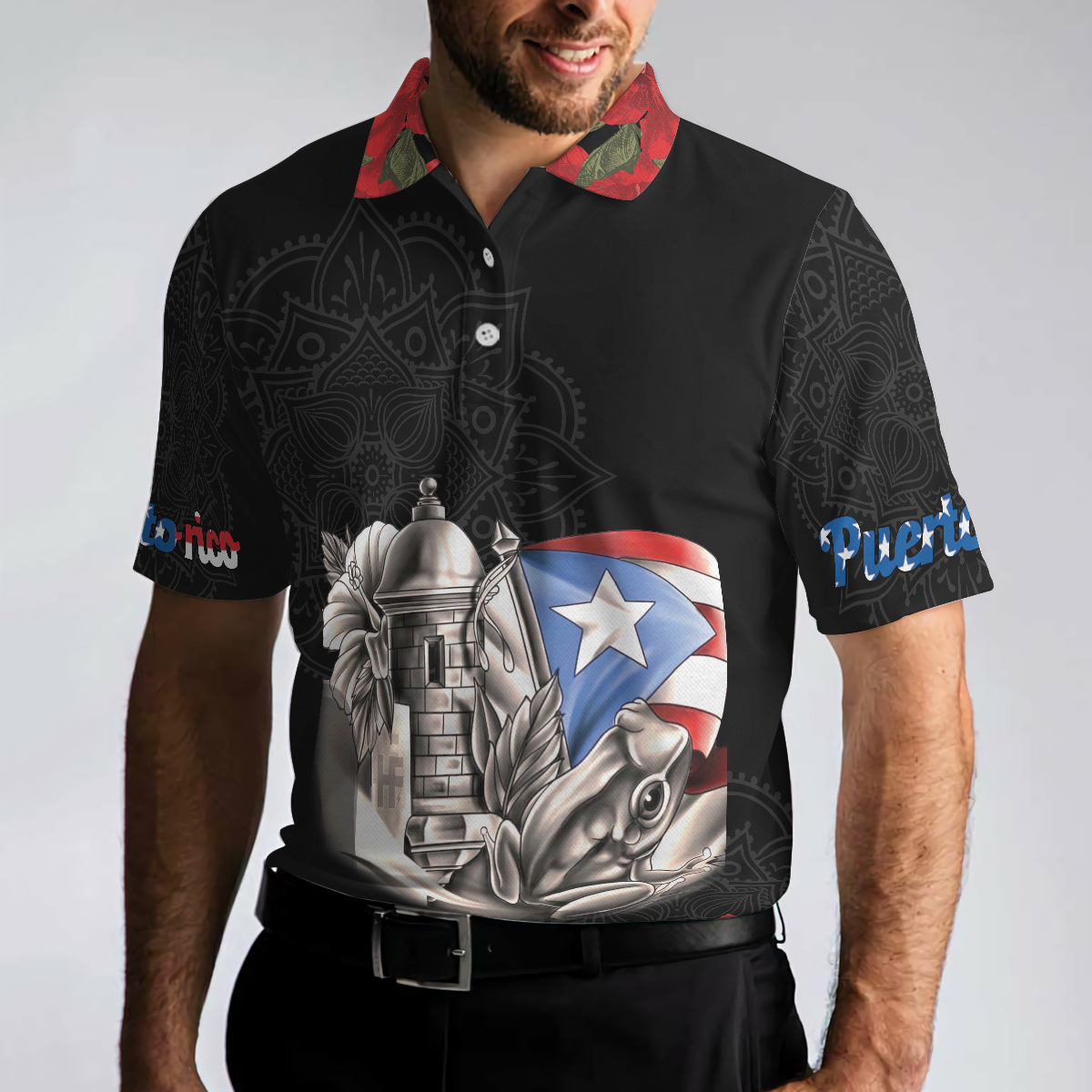 Puerto Rico Manga Flower Polo Shirt, US Polo Shirt For Men And Women, Best Gift For American Fans - Hyperfavor