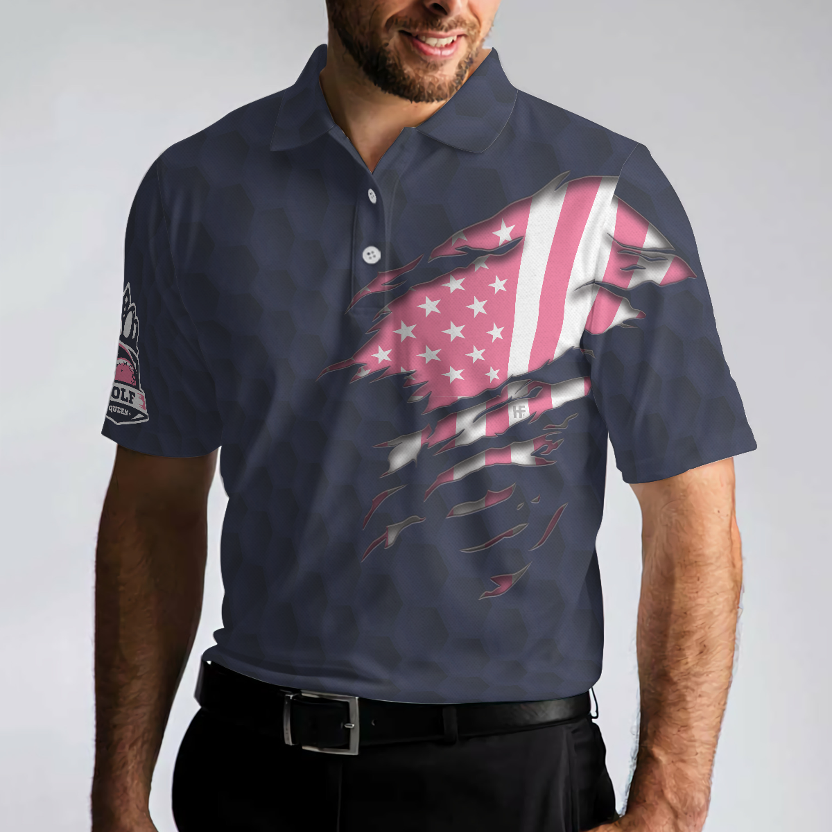 I'm Happy To Show You What Swing Like A Girl Really Means, American Golf Girl W-Ver 2 Polo Shirt - Hyperfavor