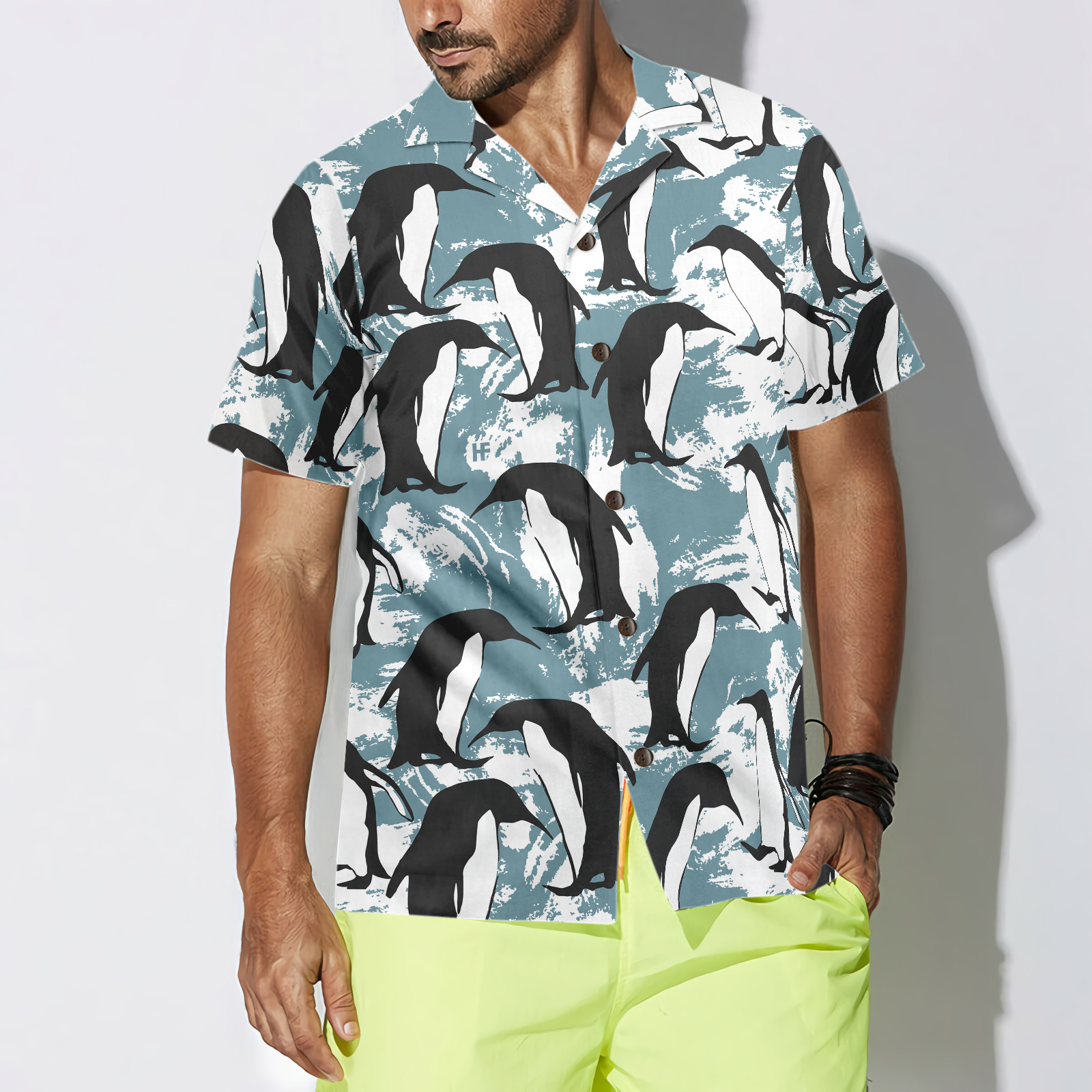 Penguin Seamless Pattern Shirt For Men Hawaiian Shirt - Hyperfavor