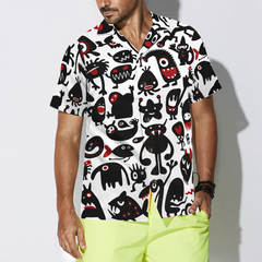 Black Monsters For Halloween Hawaiian Shirt - Hyperfavor