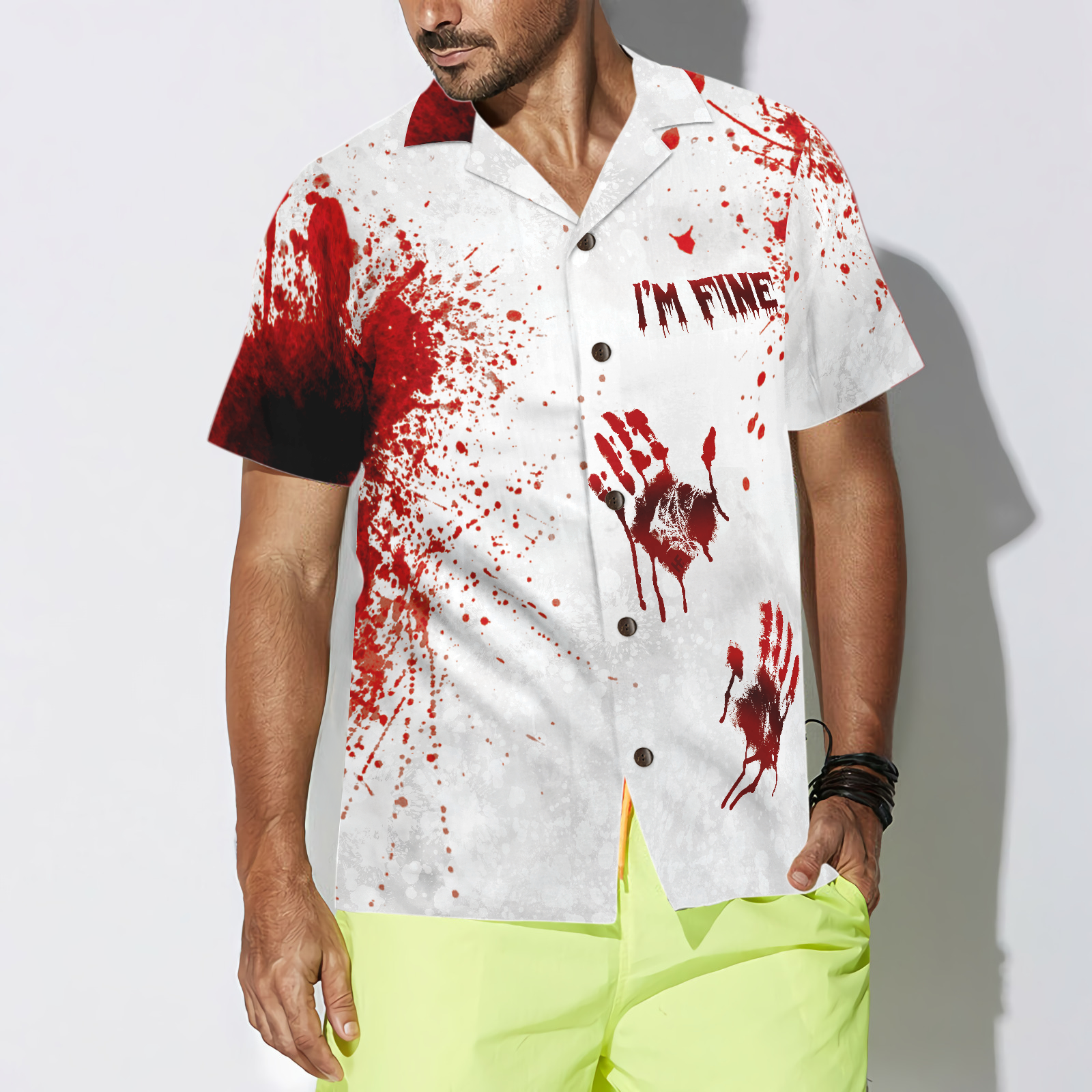 Halloween Blood Splatter Hawaiian Shirt - Hyperfavor