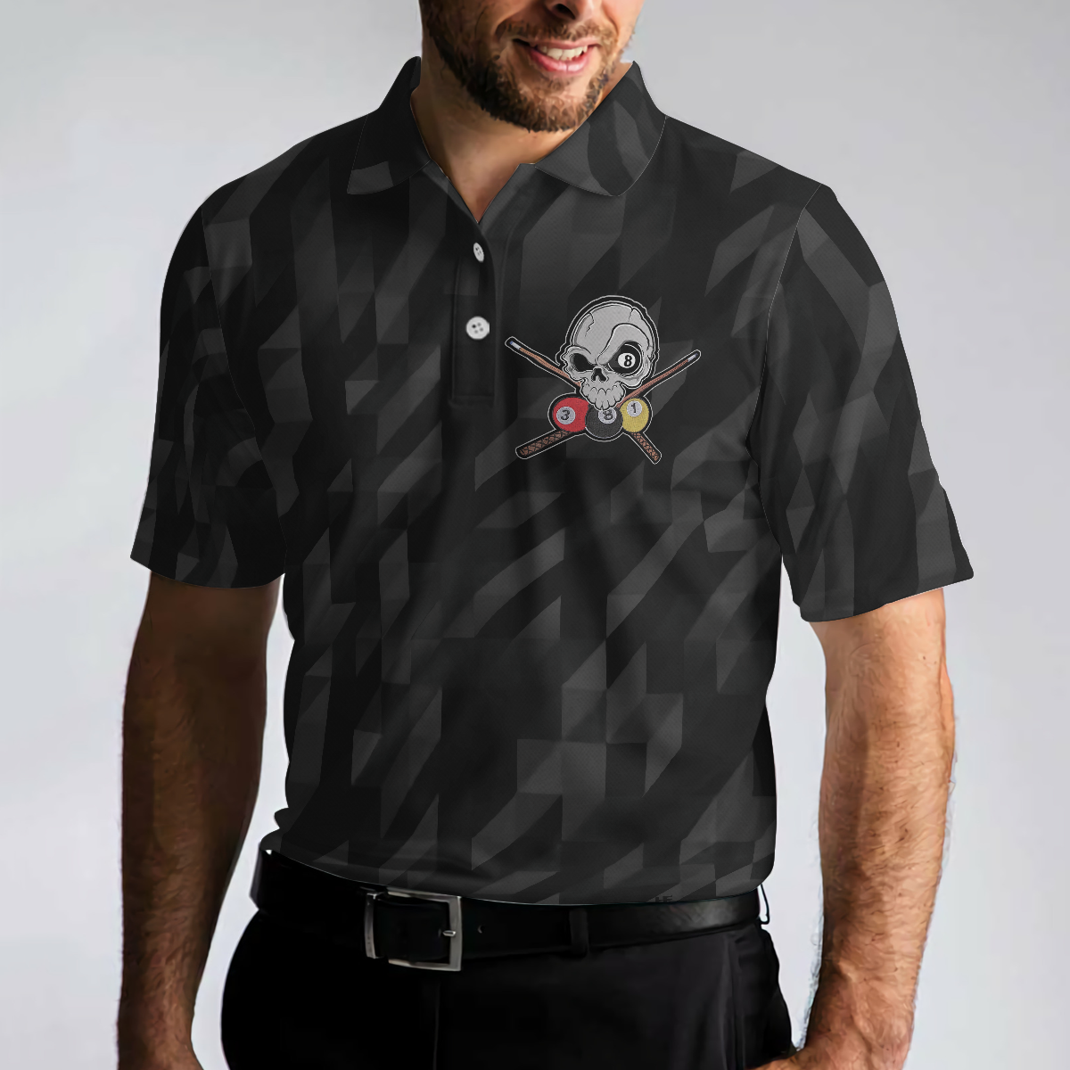 Billiards Once You Touch My Balls Polo Shirt, Black Skull Billards Shirt, Funny Billiards Sayings Shirt - Hyperfavor