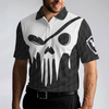 Skull Golf Polo Shirt, Black And White Skull Golf Shirt With Sayings, Best Golf Gift For Halloween - Hyperfavor