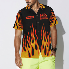 Skull Flame Firefighter Custom Hawaiian Shirt, Personalized Came Black From Hell Firefighter Shirt For Men - Hyperfavor