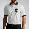 Golf Ball Pattern Skull Polo Shirt, Black And White American Flag Polo Shirt, Best Golf Shirt For Men - Hyperfavor
