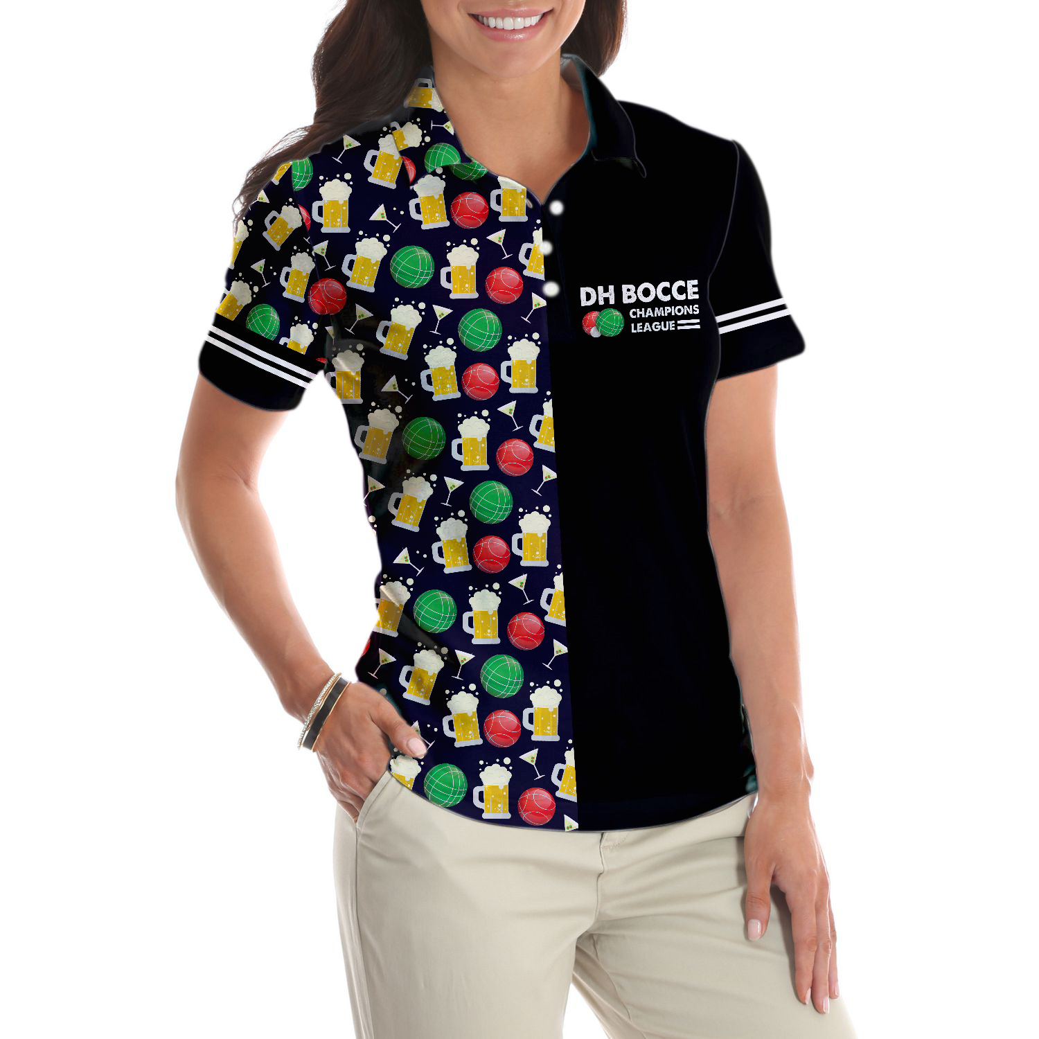 DH BOCCE Champions League Short Sleeve Women Polo Shirt - Hyperfavor