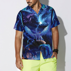 Blue Universe Dragon Hawaiian Shirt - Hyperfavor