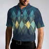 Dark Green Argyle Pattern Polo Shirt For Men - Hyperfavor