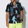 Bigfoot & The Tropical Leaves Bigfoot Hawaiian Shirt, Black Tropical Floral Bigfoot Shirt For Men - Hyperfavor