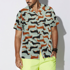 Tiny Dachshund Cute Dog Pattern Hawaiian Shirt - Hyperfavor