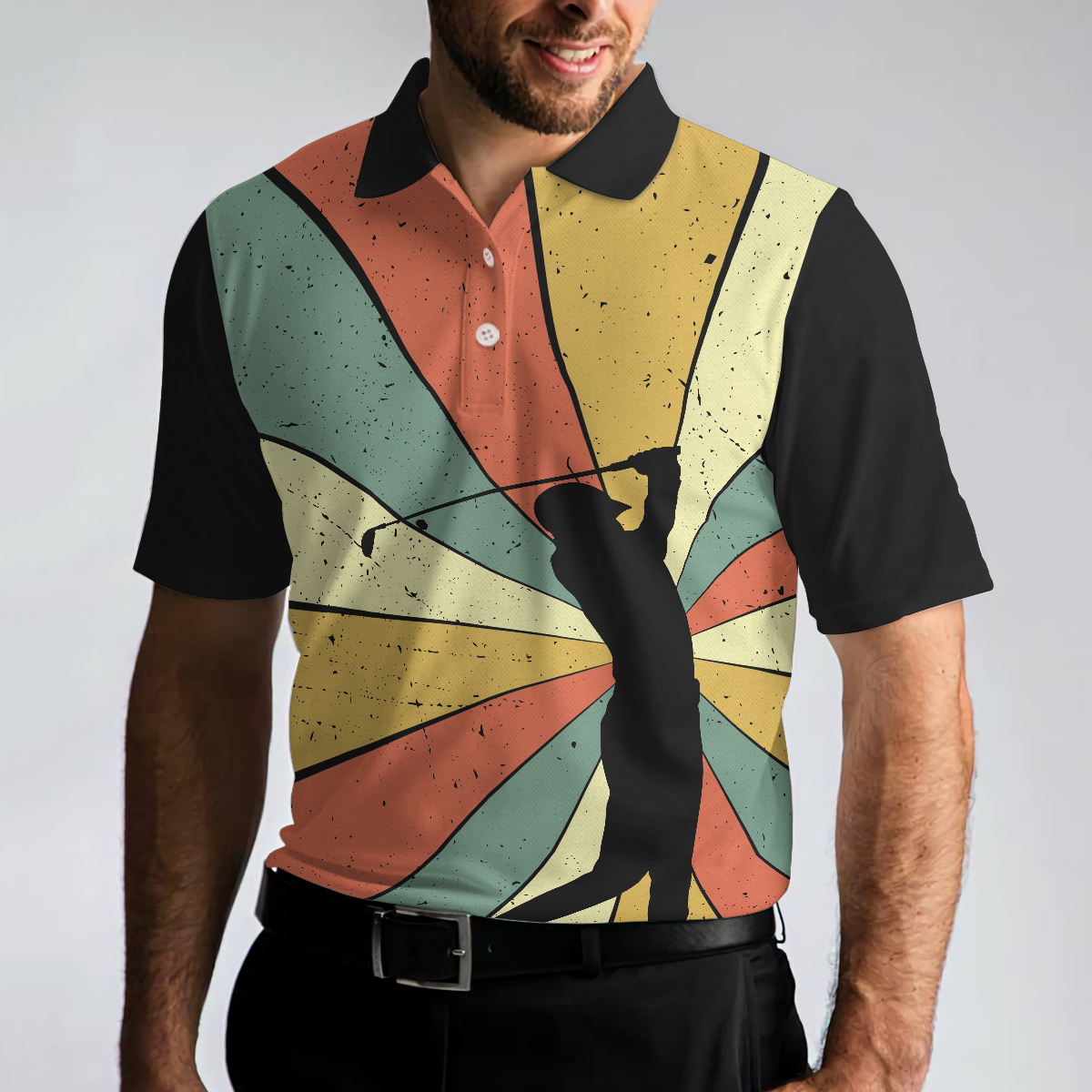 I Hate Golf Nice Shot I Love Golf Polo Shirt, Vintage Color Palette Polo Shirt, Best Golf Shirt For Men - Hyperfavor