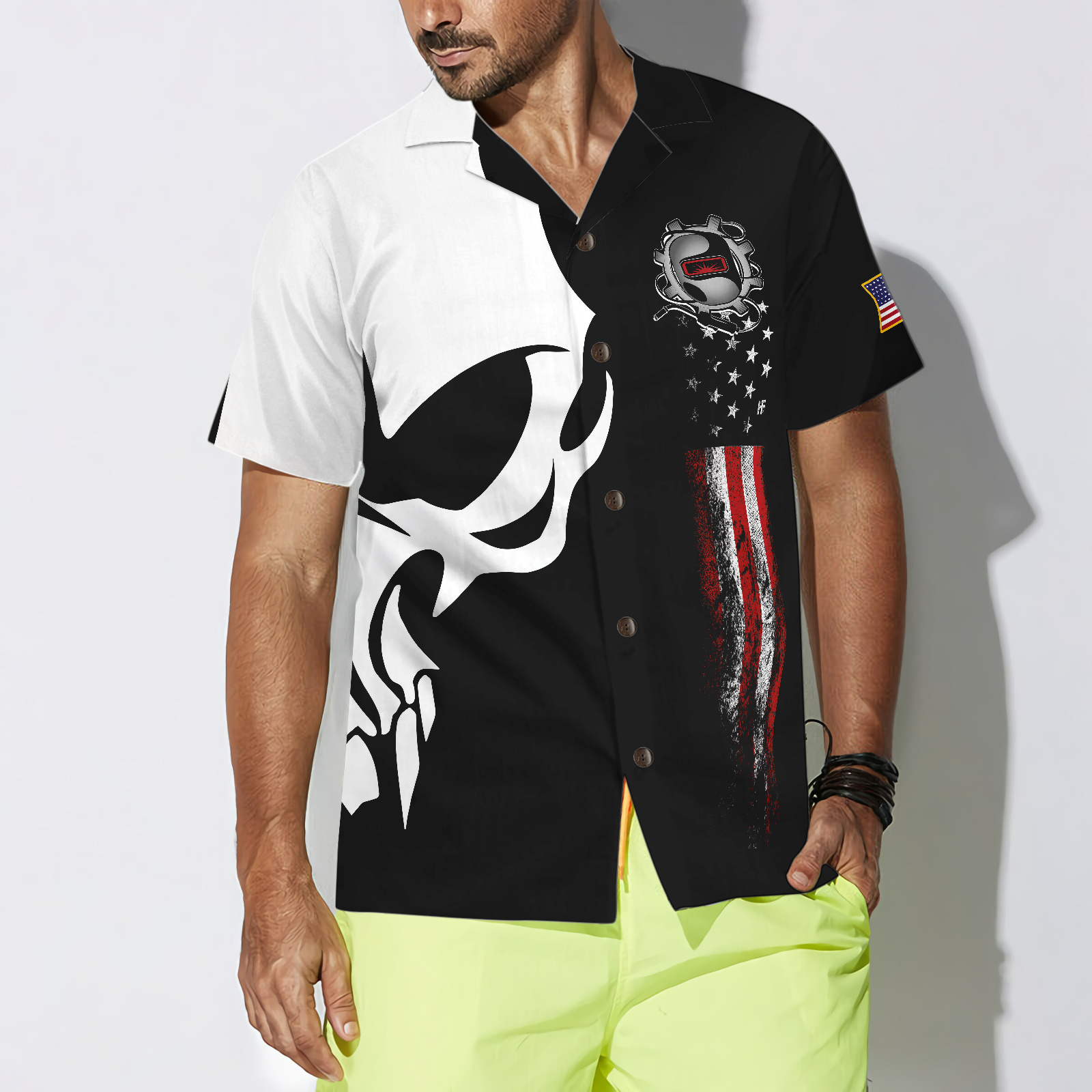 Welder Proud Skull 2 Hawaiian Shirt - Hyperfavor