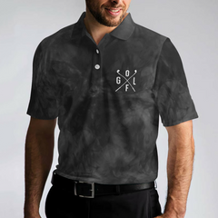 Premium Smoke Background Golf Polo Shirt, Black Smoke Golfer Polo Shirt, Best Golf Shirt For Men - Hyperfavor