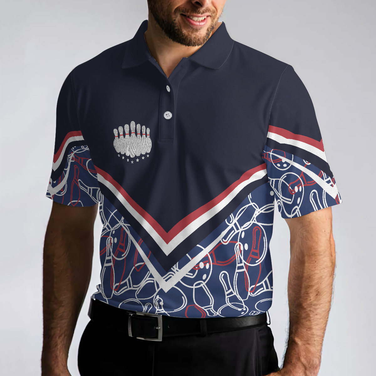 Bill Martin Tire Bowling Seamless Pattern Polo Shirt - Hyperfavor