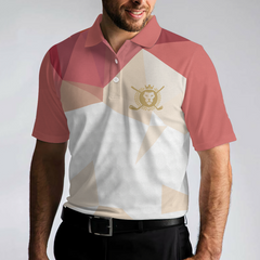 Rip It Sip It Grip It Golfer Golf Polo Shirt, White And Pink Golfing Shirt For Male Players, Simple Golf Shirt Design - Hyperfavor