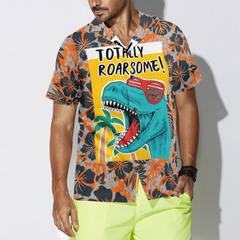 Totally Awesome T-Rex Dinosaur Hawaiian Shirt - Hyperfavor