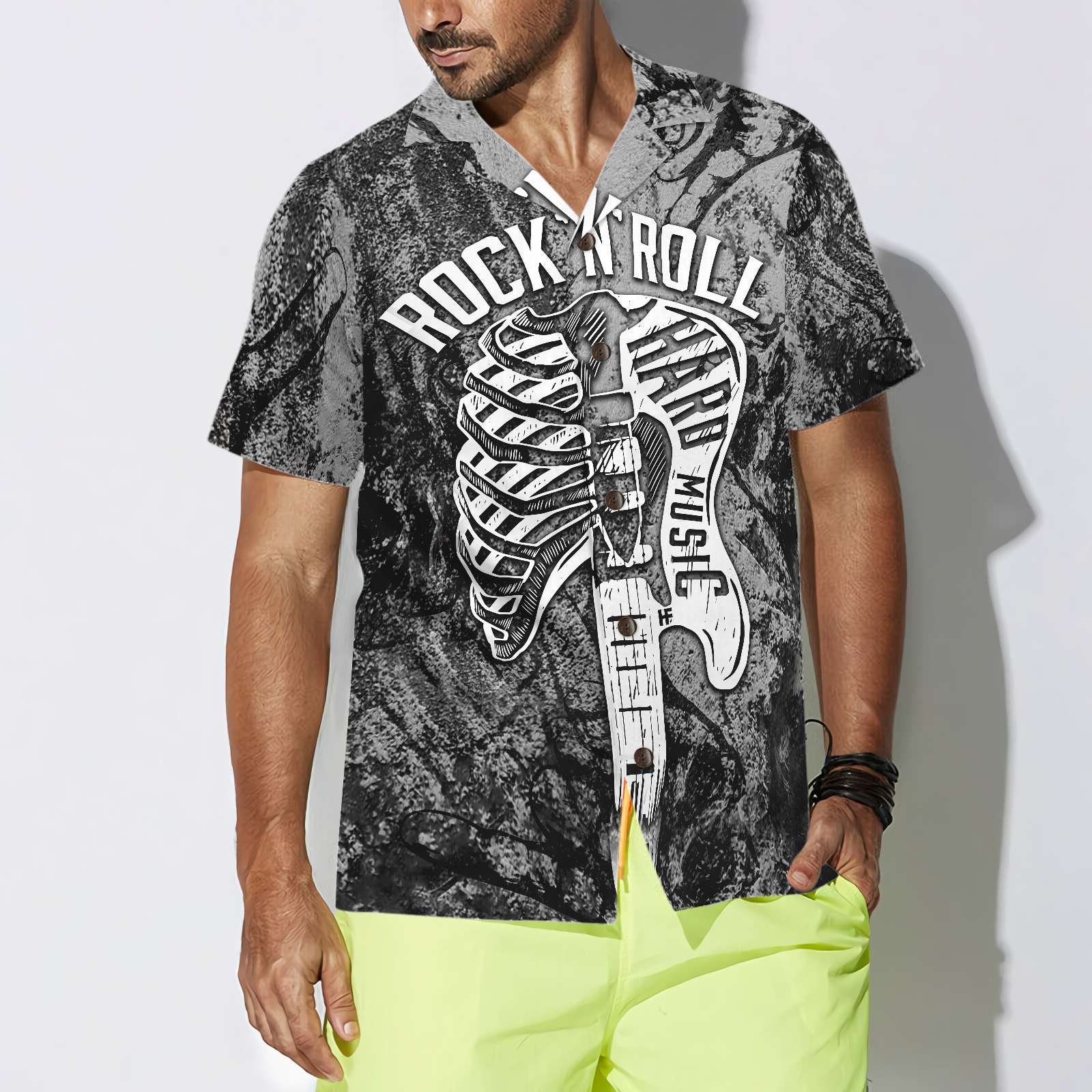 Long Live Rock'n Roll Guitar Hawaiian Shirt - Hyperfavor