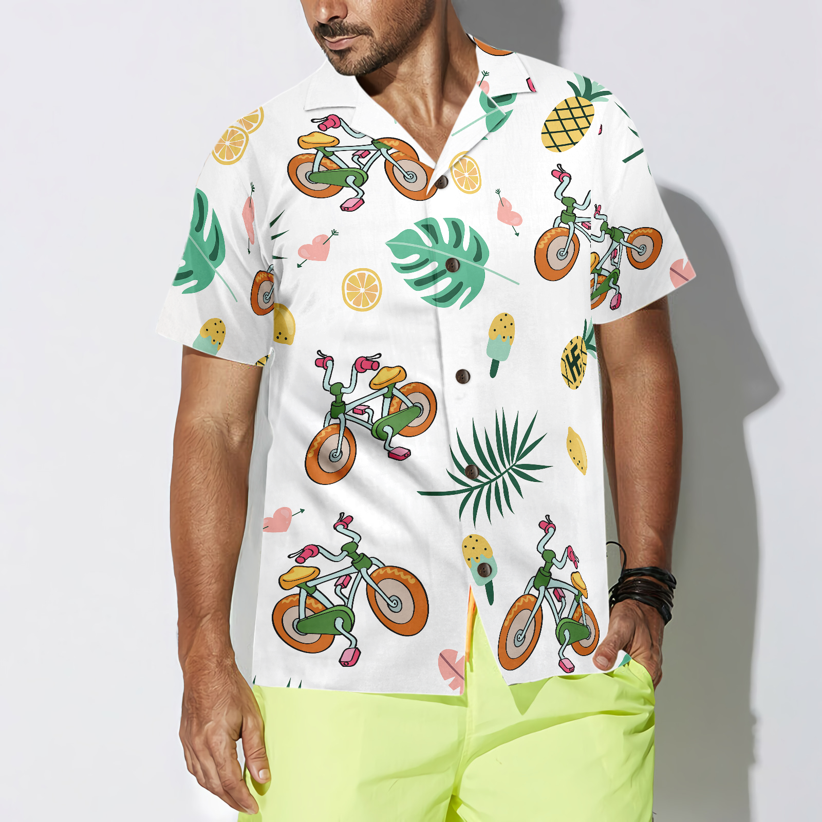 Cartoon Cycling Hawaiian Shirt - Hyperfavor