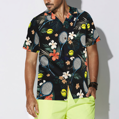 Tropical Floral Tennis Hawaiian Shirt - Hyperfavor