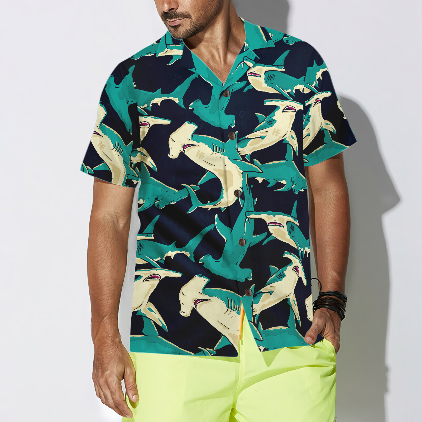 Hammerhead Shark Pattern Hawaiian Shirt - Hyperfavor