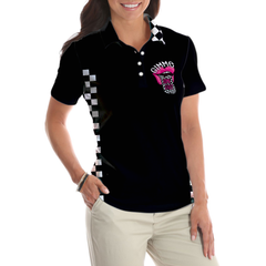 She Wants The D Dirt Track Racing Short Sleeve Women Polo Shirt, Adult Humor Dirt Track Racing Shirt For Ladies - Hyperfavor