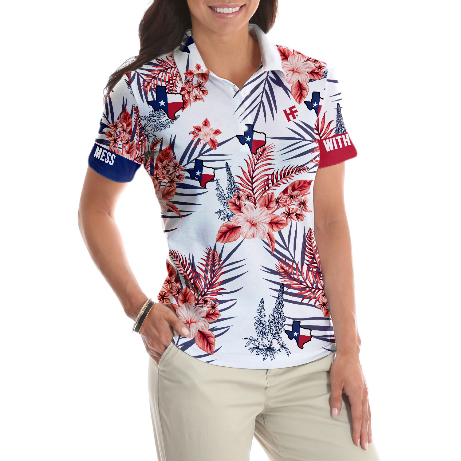 Texas Proud Bluebonnet Polo Shirt For Woman Short Sleeve Women Polo Shirt - Hyperfavor