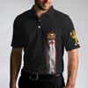 Golf Skull Canada Flag Short Sleeve Polo Shirt, Black Wet Paint Skull Polo Shirt, Canadian Golf Shirt For Men - Hyperfavor