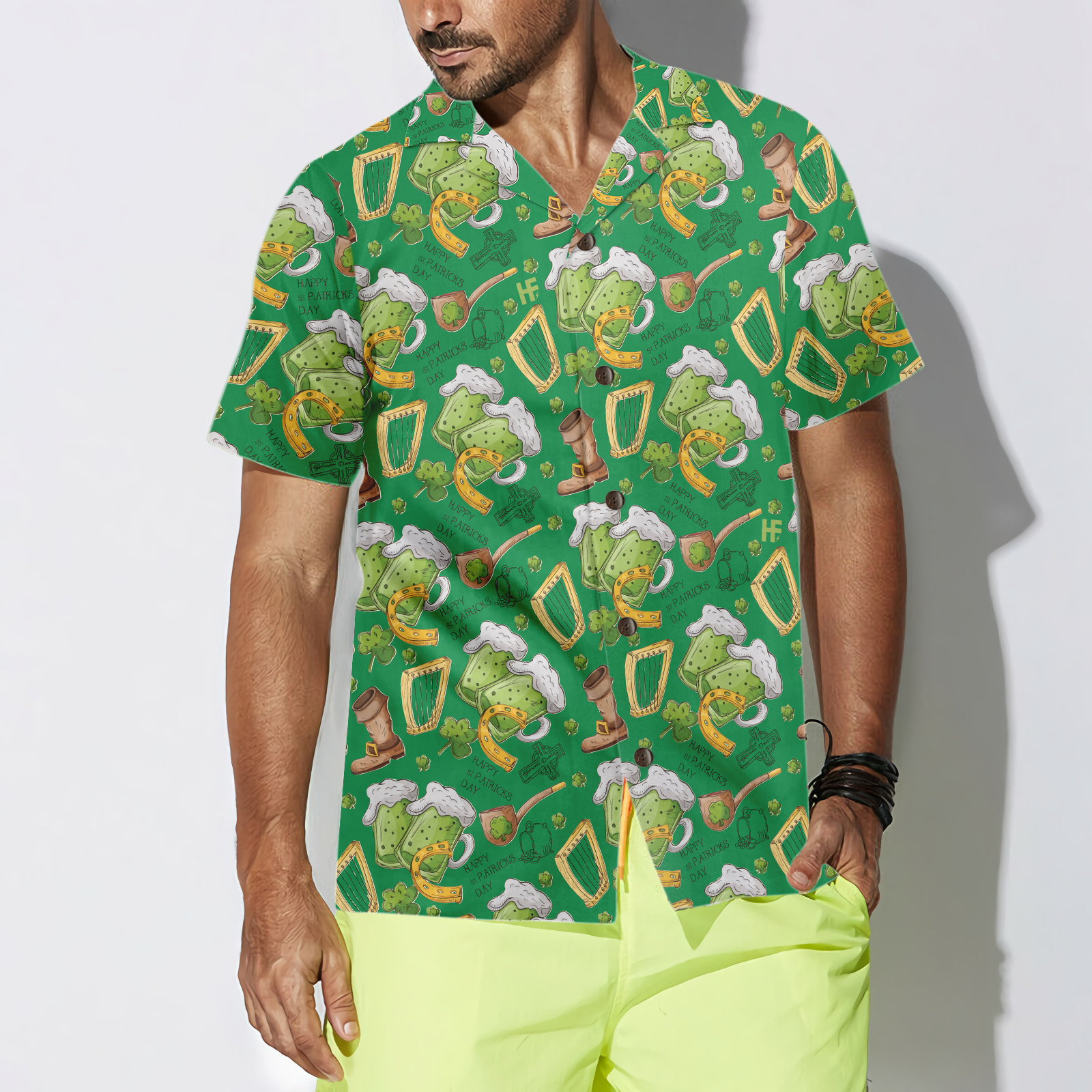 Happy Saint Patrick's Day Ireland Proud Pattern 1 Hawaiian Shirt - Hyperfavor