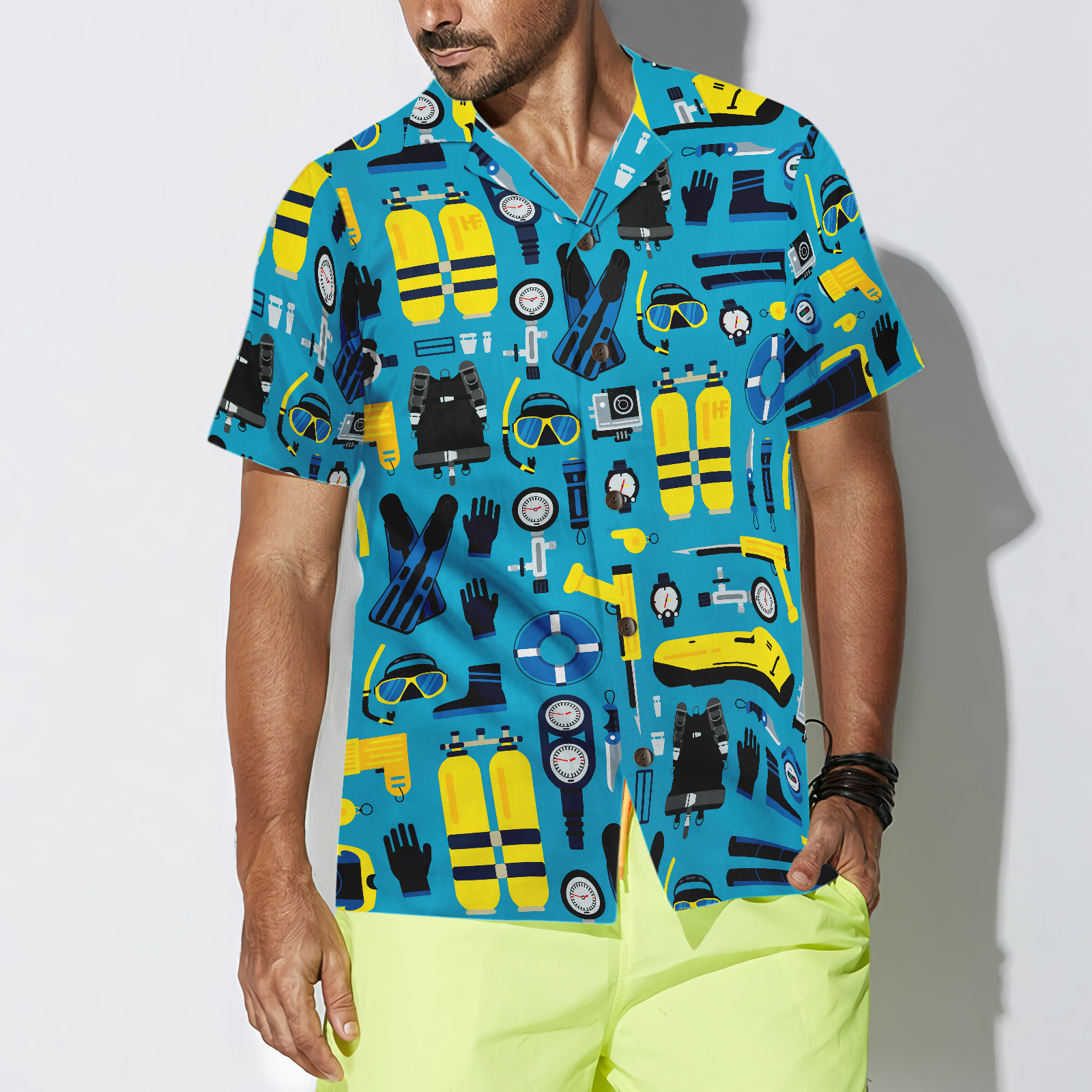 Scuba Diving Gear Hawaiian Shirt - Hyperfavor