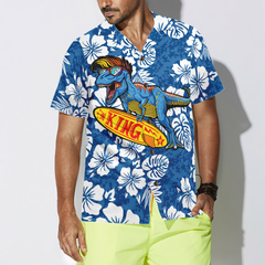 T-Rex Catch The Waves Dinosaur Hawaiian Shirt - Hyperfavor