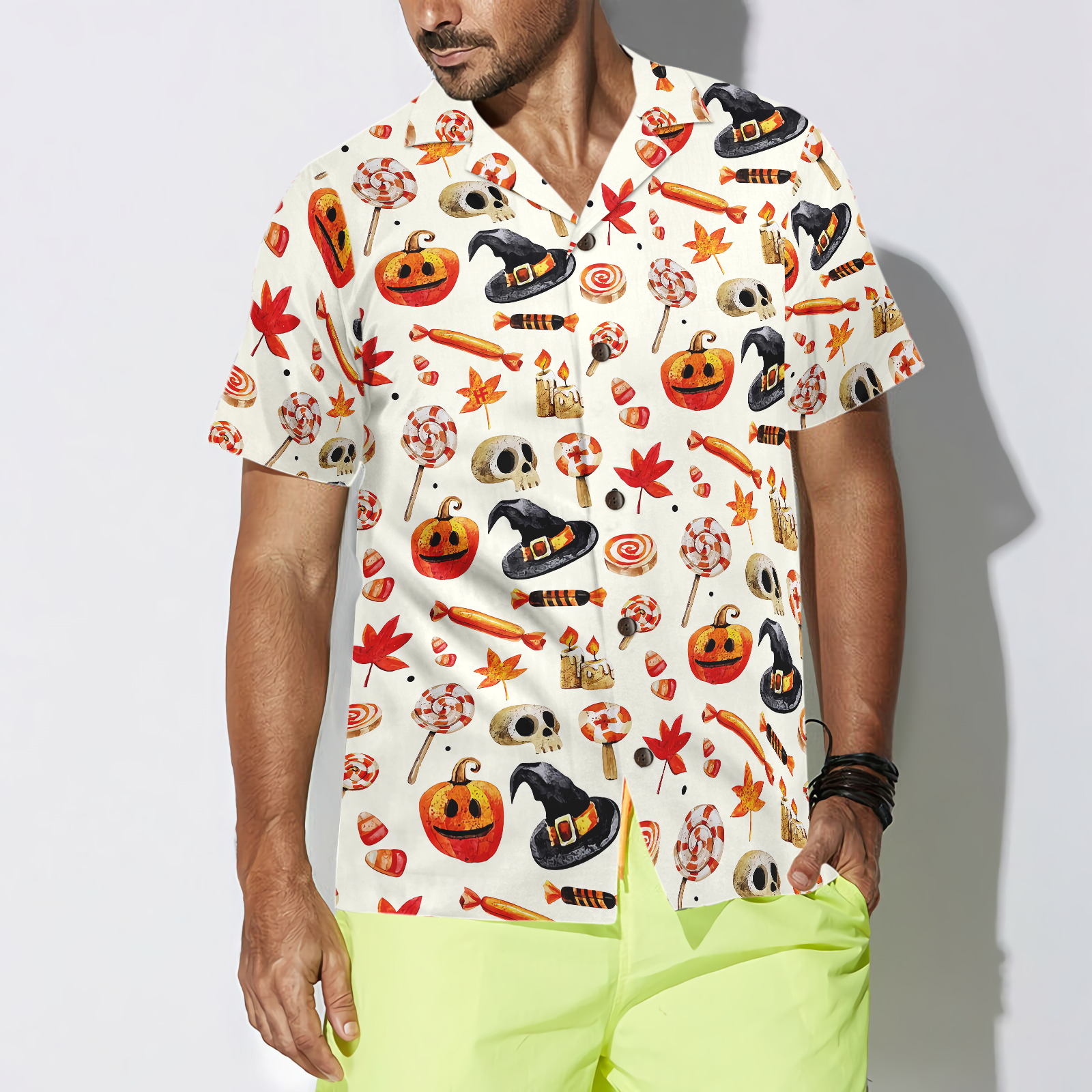 Halloween Art Print Hawaiian Shirt - Hyperfavor