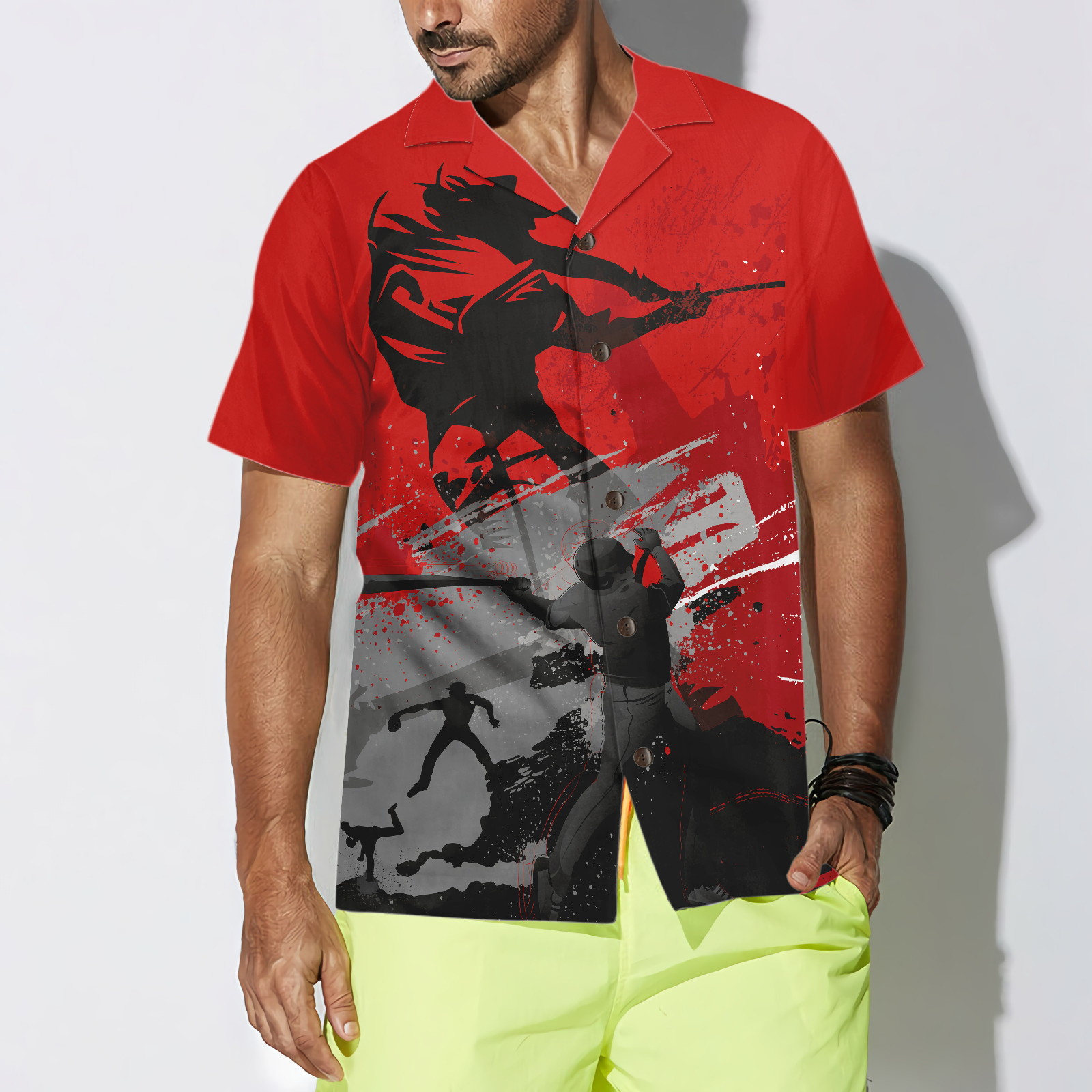 Baseball Red Is The New Black Hawaiian Shirt - Hyperfavor