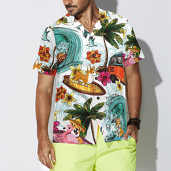 Corgi On The Beach Shirt For Men Hawaiian Shirt - Hyperfavor