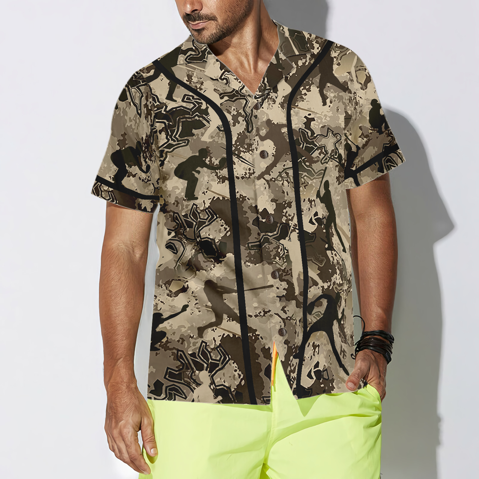 Baseball Camo Pattern Hawaiian Shirt - Hyperfavor