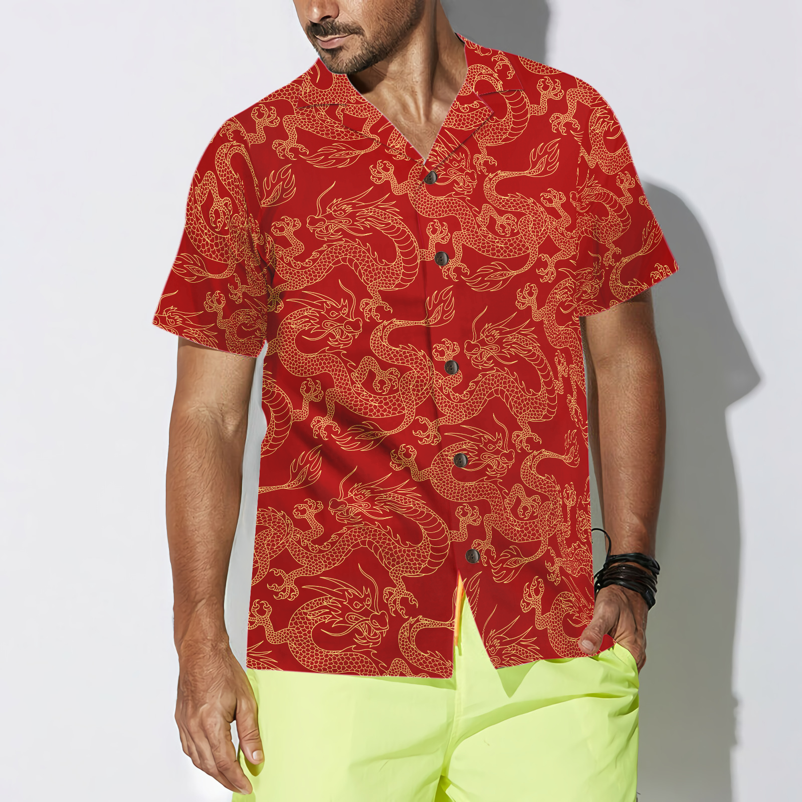 Oriental Dragon Red Hawaiian Shirt - Hyperfavor