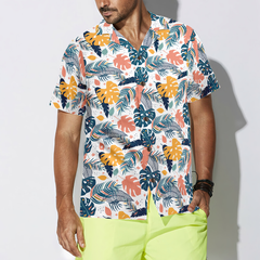 Tropical Leaves Elegant Exotic Hawaiian Shirt - Hyperfavor