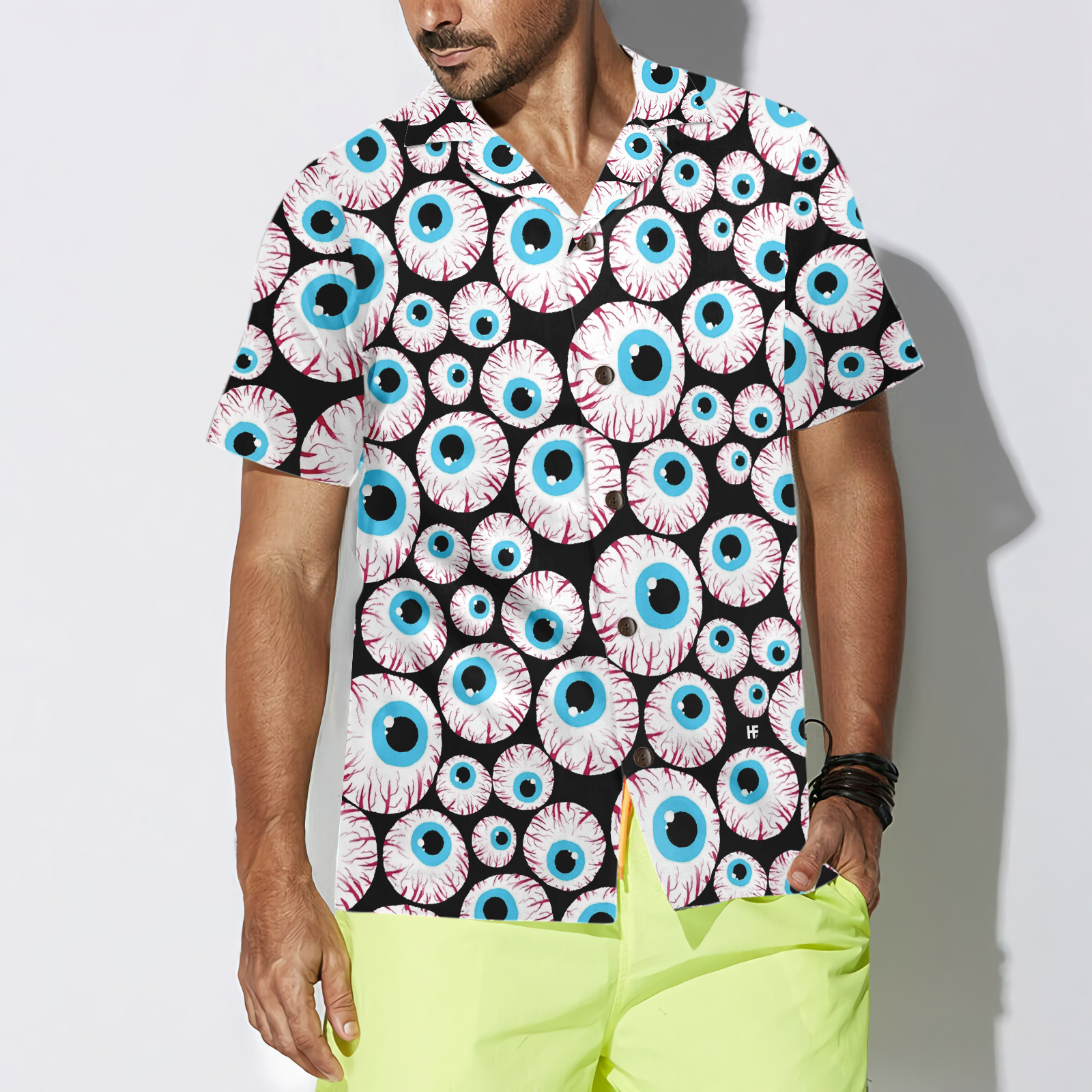 Halloween Creepy Eyeballs Hawaiian Shirt - Hyperfavor